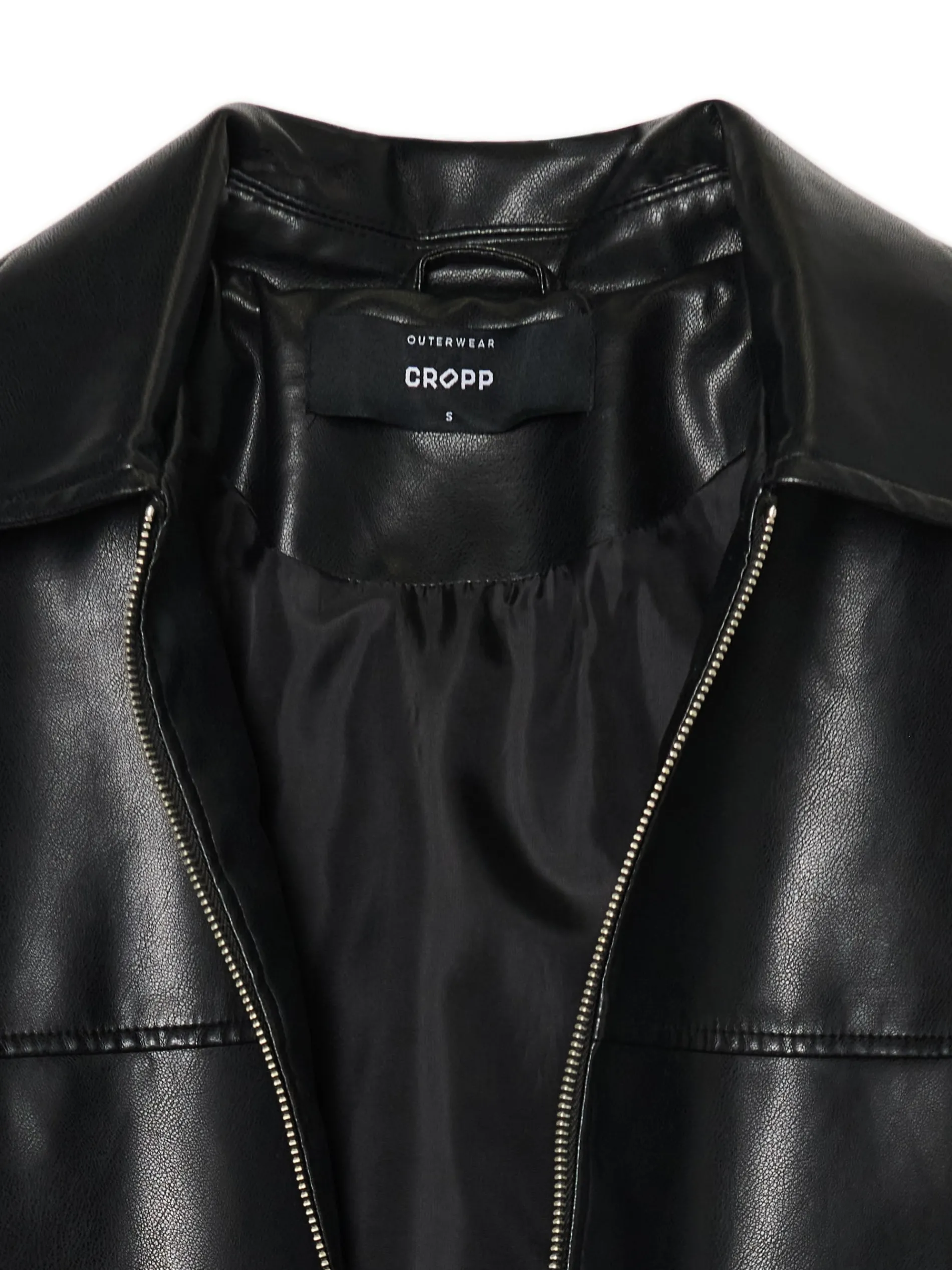 Cropp Kurtki, Płaszcze*Czarna kurtka bomber ze sztucznej skóry