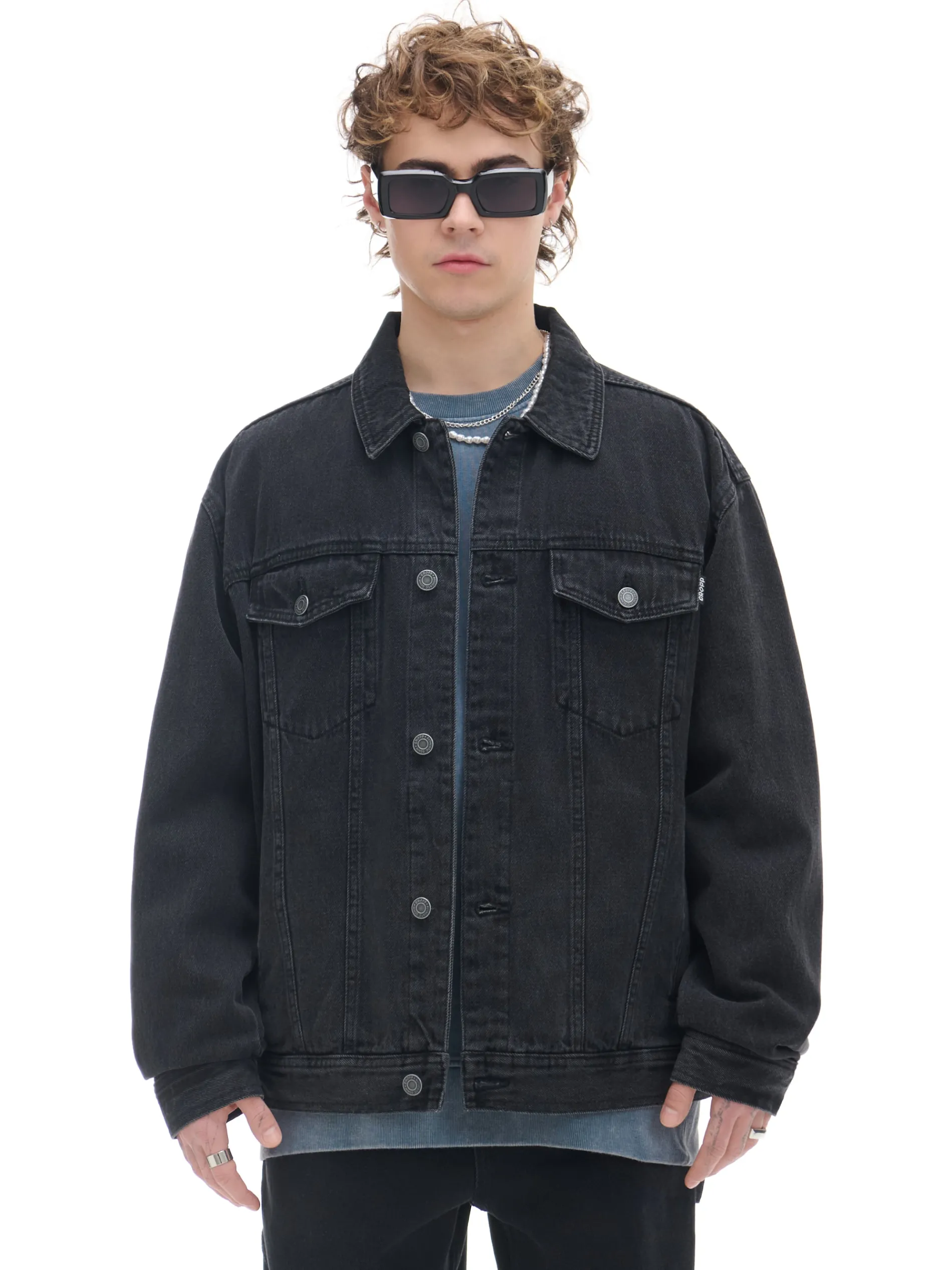 Cropp Kurtki, Płaszcze|Denim*Czarna kurtka jeansowa