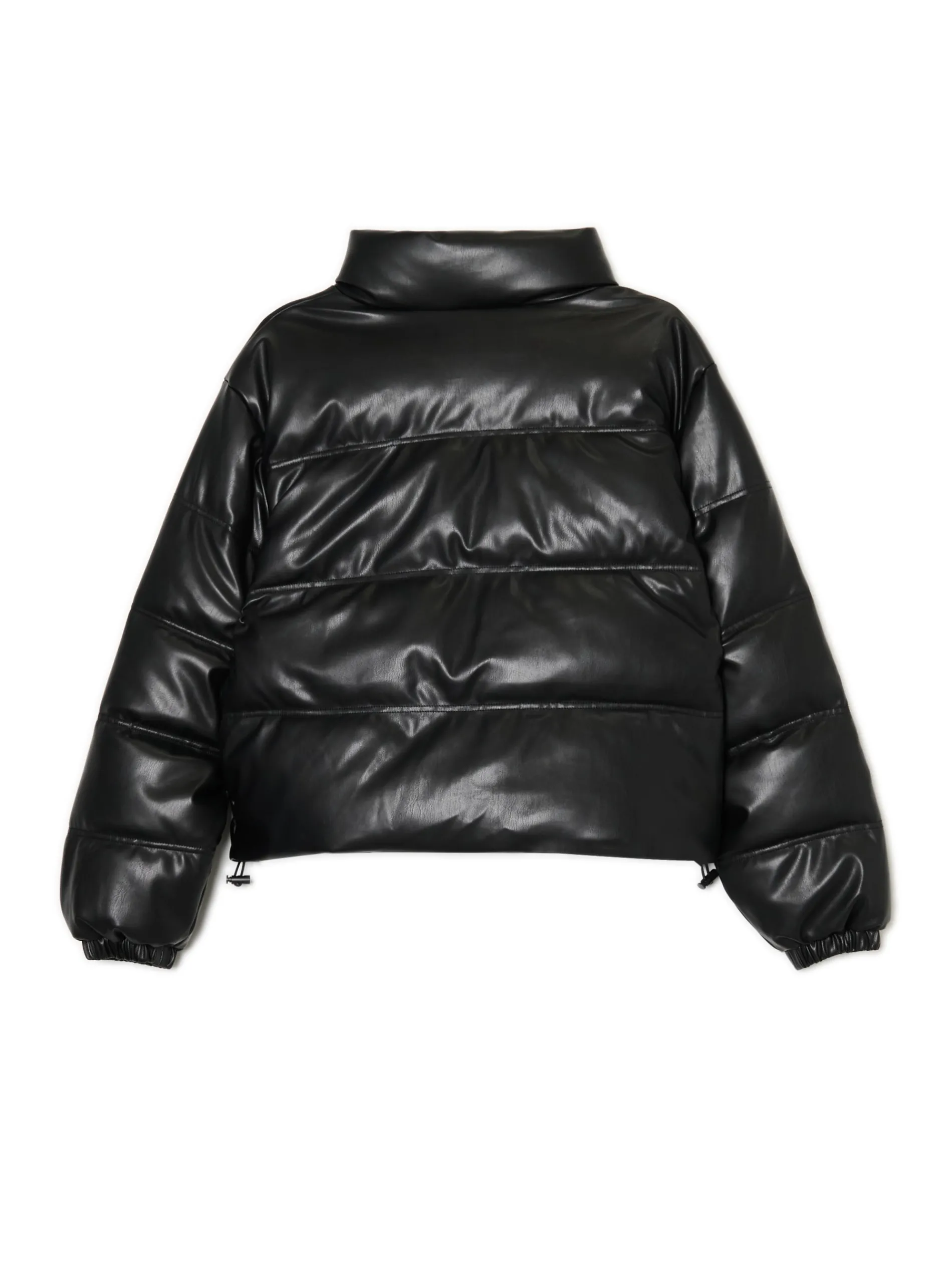 Cropp Kurtki, Płaszcze*Czarna kurtka puffer z efektem skóry
