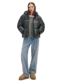 Cropp Kurtki, Płaszcze*Czarna kurtka puffer z kapturem