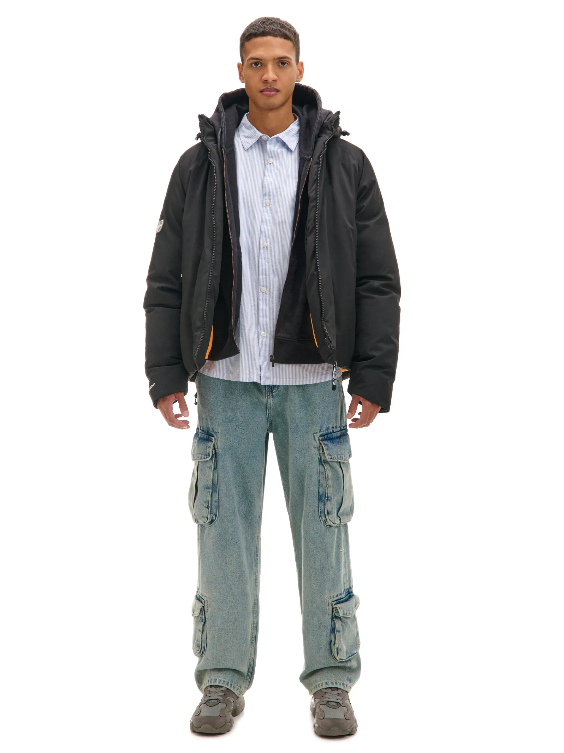 Cropp Kurtki Zimowe|Kurtki, Płaszcze*Czarna kurtka puffer z kapturem