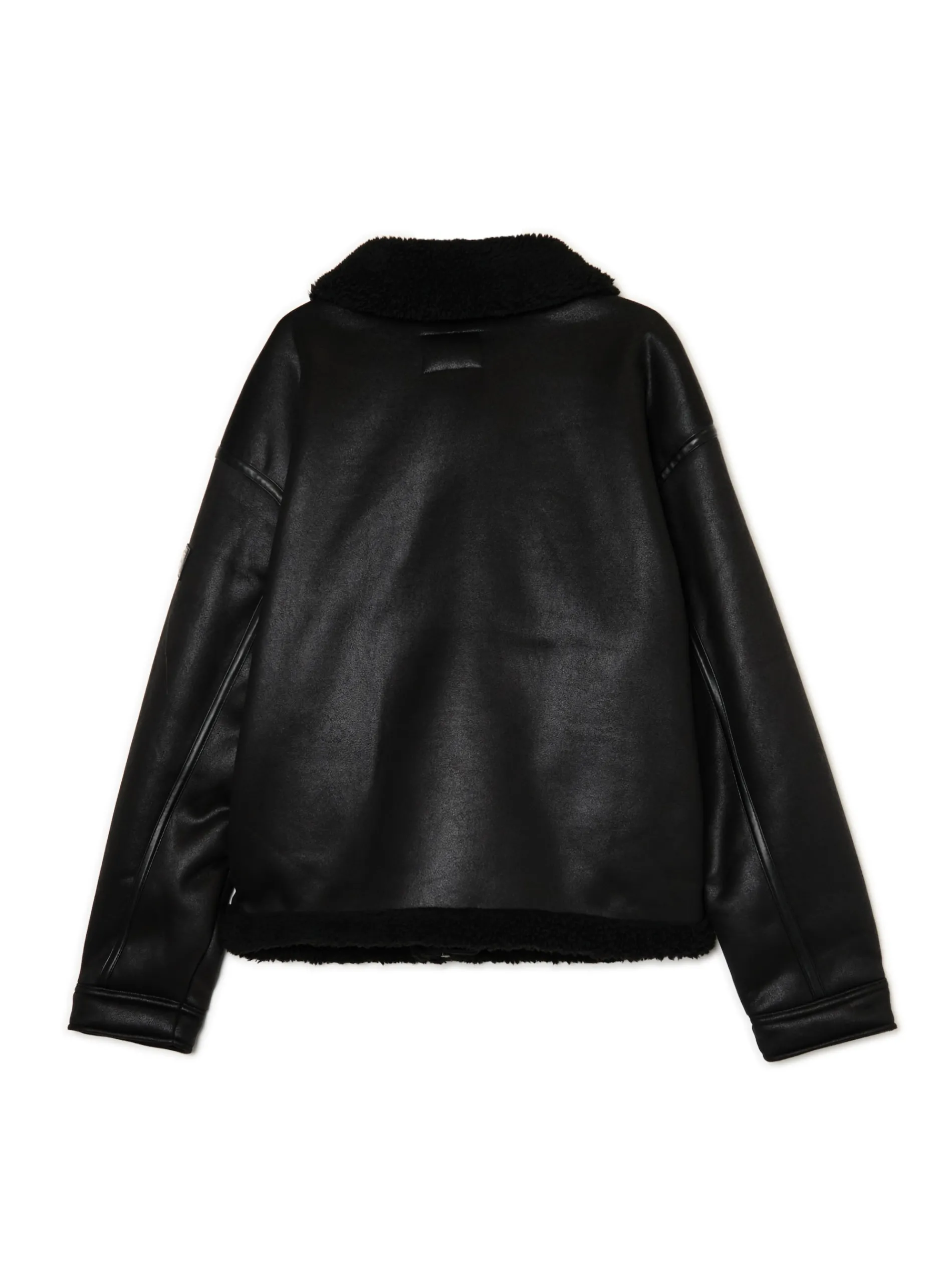 Cropp Kurtki Zimowe|Kurtki, Płaszcze*Czarna kurtka sherpa z imitacji skóry