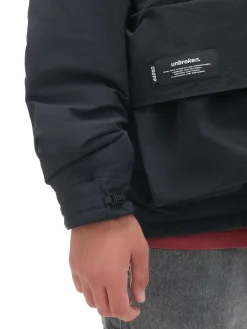 Cropp Kurtki Zimowe|Kurtki, Płaszcze*Czarna kurtka z kapturem