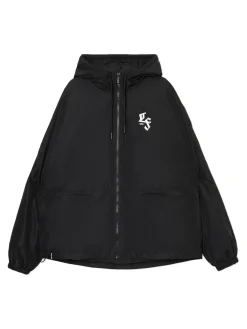 Cropp Kurtki, Płaszcze*Czarna kurtka z kapturem i nadrukiem