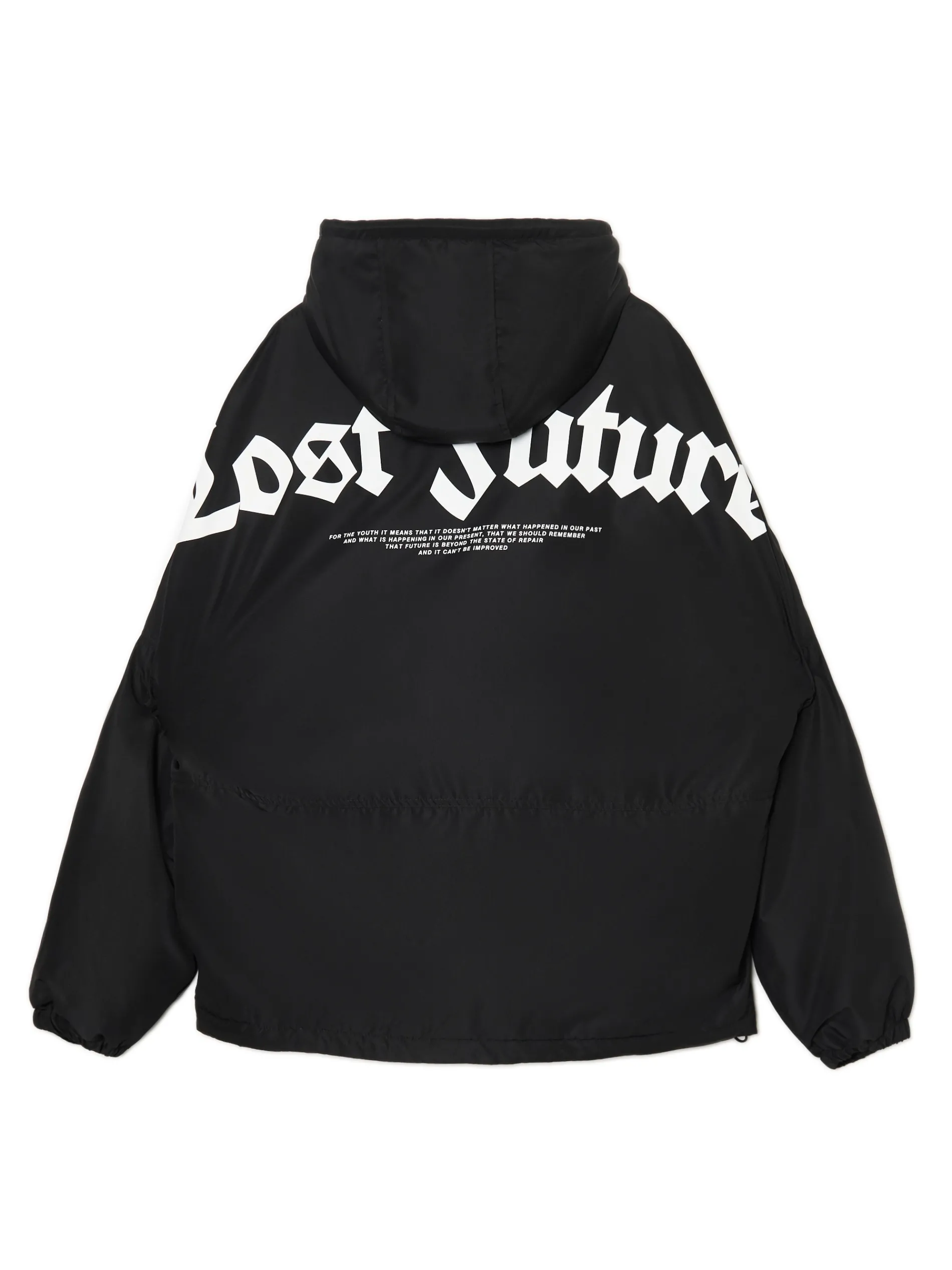 Cropp Kurtki, Płaszcze*Czarna kurtka z kapturem i nadrukiem