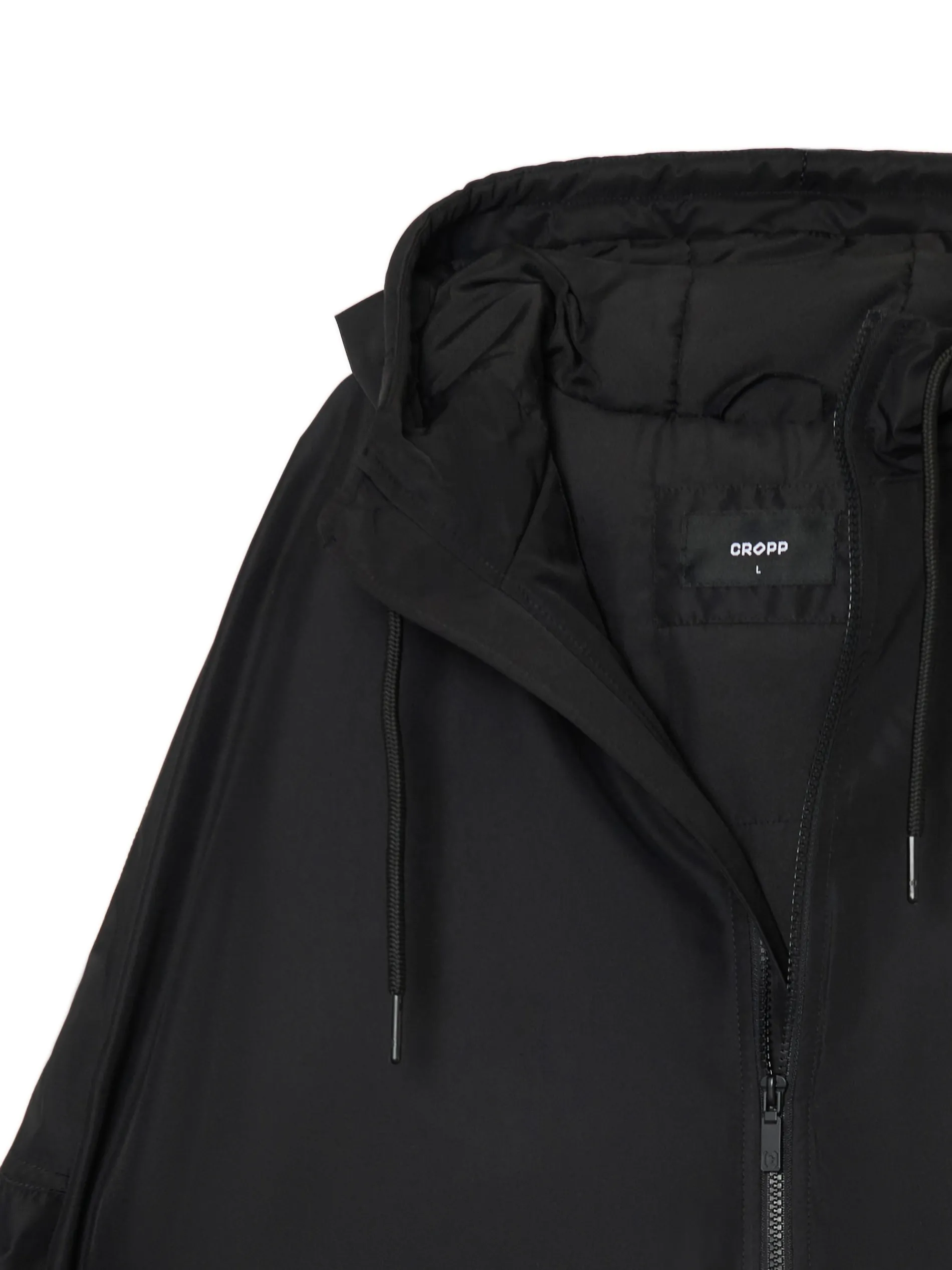 Cropp Kurtki, Płaszcze*Czarna kurtka z kapturem i nadrukiem