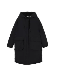 Cropp Kurtki, Płaszcze|Kożuszki, Futerka*Czarna parka z kapturem