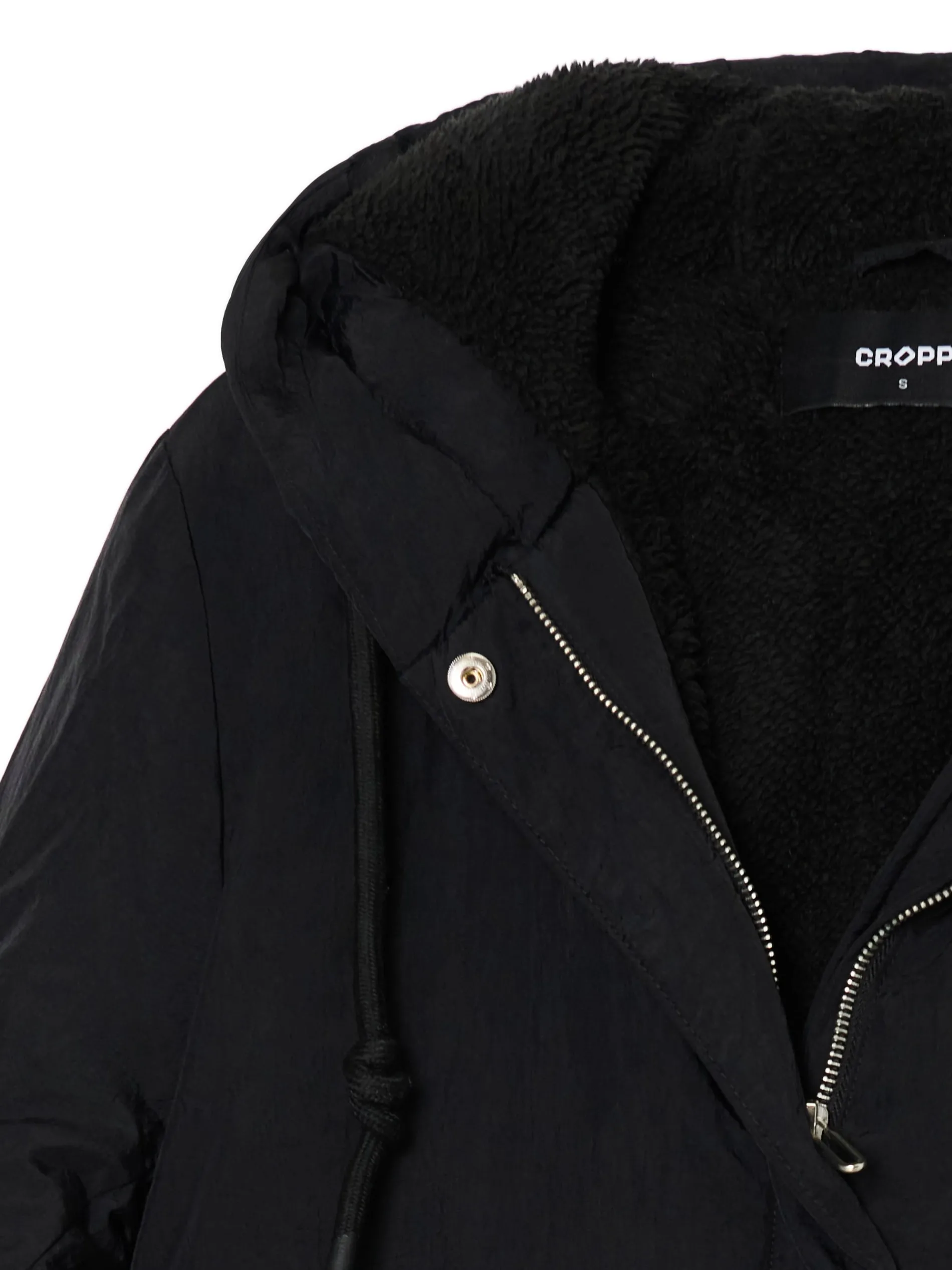 Cropp Kurtki, Płaszcze|Kożuszki, Futerka*Czarna parka z kapturem