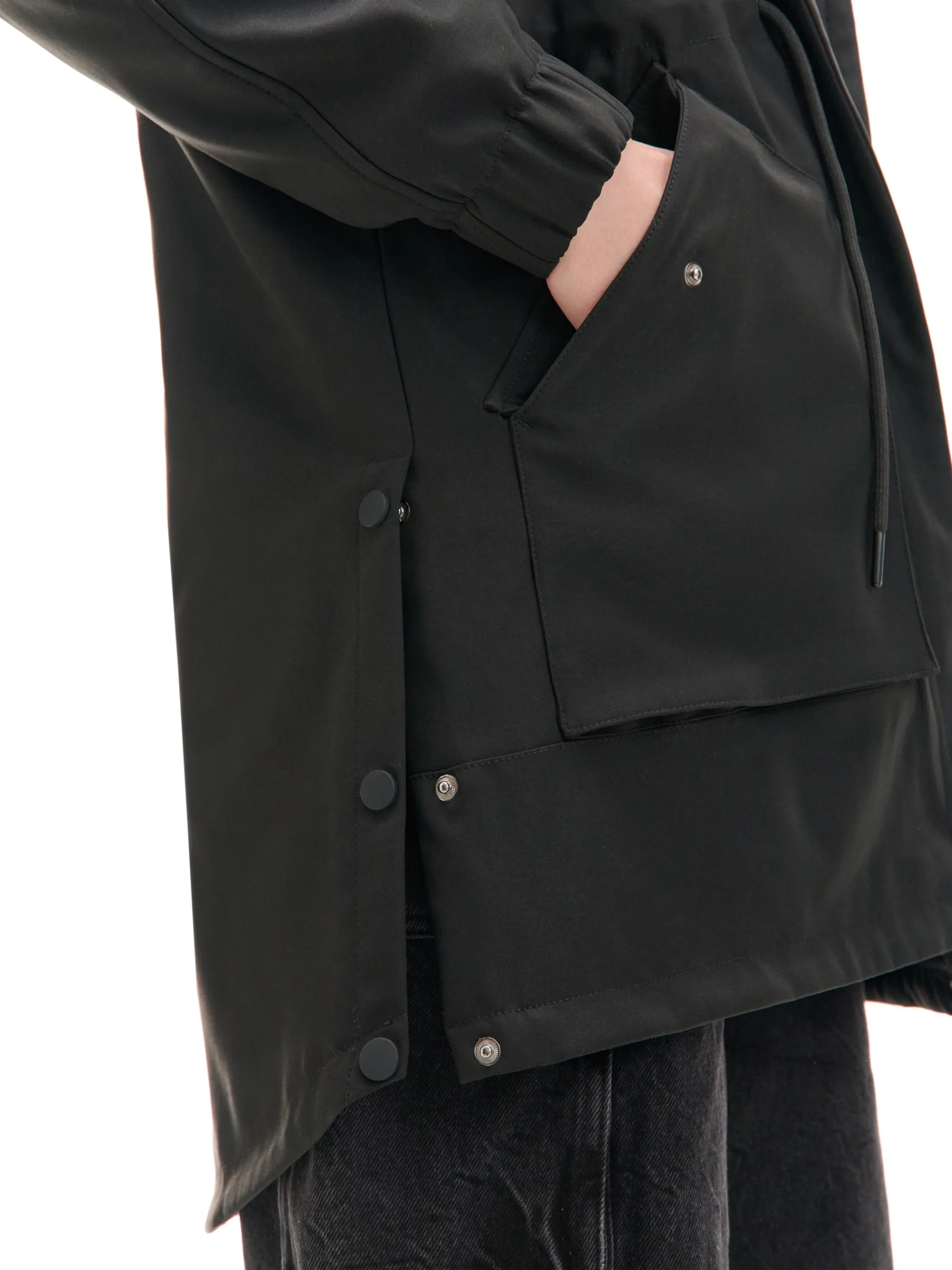 Cropp Kurtki, Płaszcze*Czarna parka z kapturem