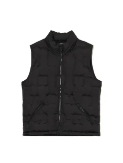 Cropp Kurtki, Płaszcze*Czarna pikowana kamizelka ze stójką