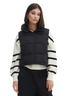 Cropp Kurtki, Płaszcze*Czarna pikowana kamizelka