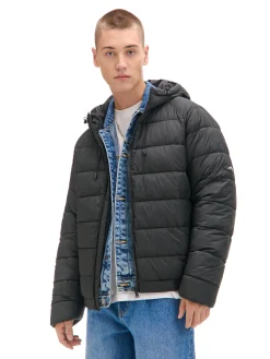 Cropp Kurtki Zimowe|Kurtki, Płaszcze*Czarna pikowana kurtka z kapturem