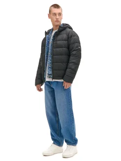 Cropp Kurtki Zimowe|Kurtki, Płaszcze*Czarna pikowana kurtka z kapturem