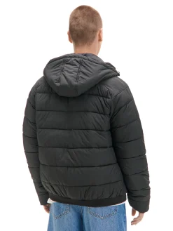 Cropp Kurtki Zimowe|Kurtki, Płaszcze*Czarna pikowana kurtka z kapturem