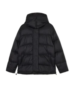 Cropp Kurtki, Płaszcze*Czarna pikowana kurtka z kapturem