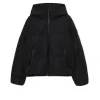 Cropp Kurtki, Płaszcze*Czarna pikowana kurtka z kapturem