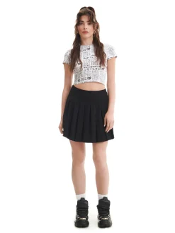 Cropp Spódnice*Czarna plisowana spódniczka mini