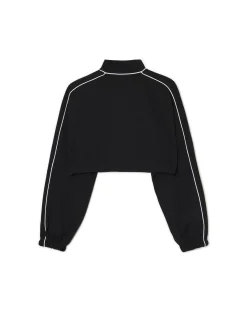 Cropp Bluzy|Sety*Czarna rozpinana bluza crop