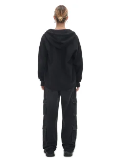 Cropp Bluzy*Czarna rozpinana bluza oversize