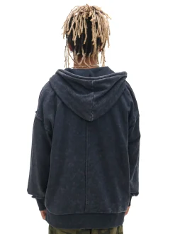 Cropp Bluzy*Czarna rozpinana bluza z kapturem