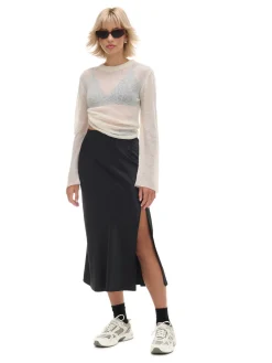 Cropp Spódnice*Czarna satynowa spódnica