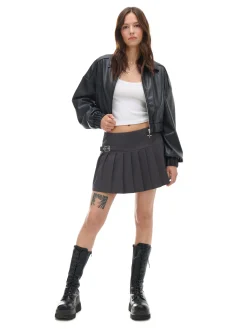 Cropp Spódnice*Czarna spódnica mini z plisami