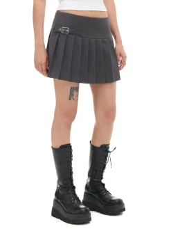 Cropp Spódnice*Czarna spódnica mini z plisami