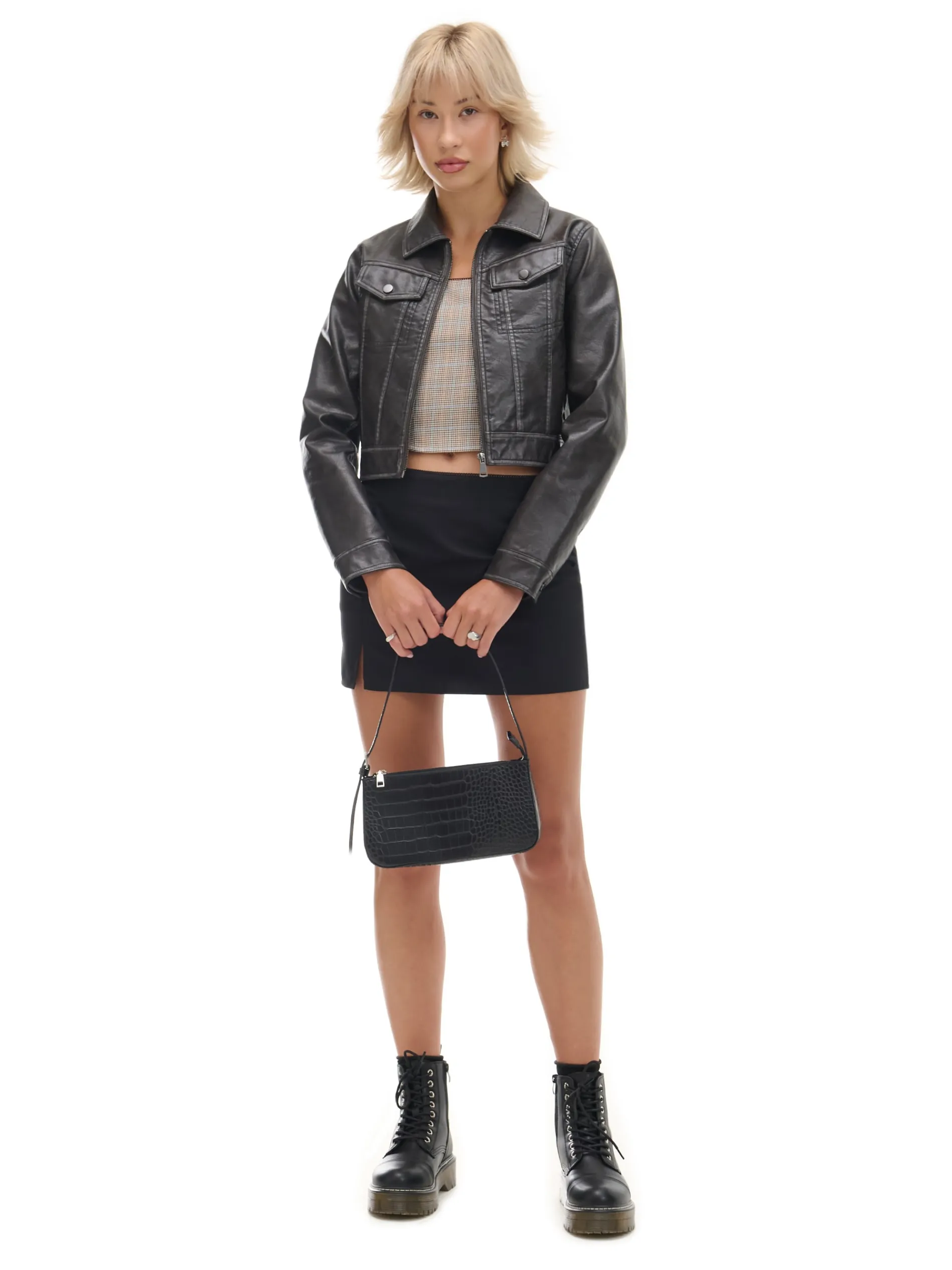 Cropp Spódnice*Czarna spódnica mini z wiskozą