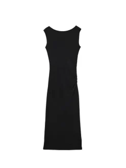 Cropp Sukienki, Kombinezony*Czarna sukienka maxi z marszczeniem