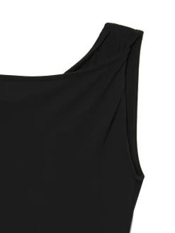 Cropp Sukienki, Kombinezony*Czarna sukienka maxi z marszczeniem