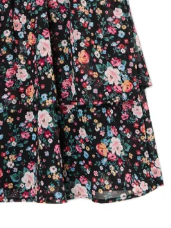 Cropp Sukienki, Kombinezony*Czarna sukienka mini w kwiaty