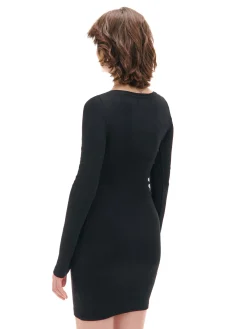 Cropp Sukienki, Kombinezony*Czarna sukienka mini z długimi rękawami