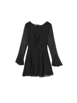 Cropp Sukienki, Kombinezony*Czarna sukienka mini z falbanami