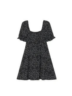Cropp Sukienki, Kombinezony*Czarna sukienka mini z motywem kwiatowym