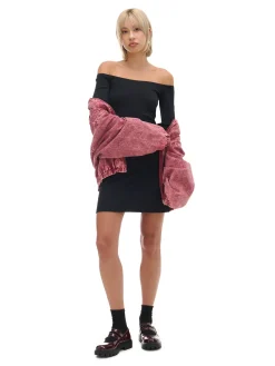 Cropp Sukienki, Kombinezony*Czarna sukienka mini z rękawami flare