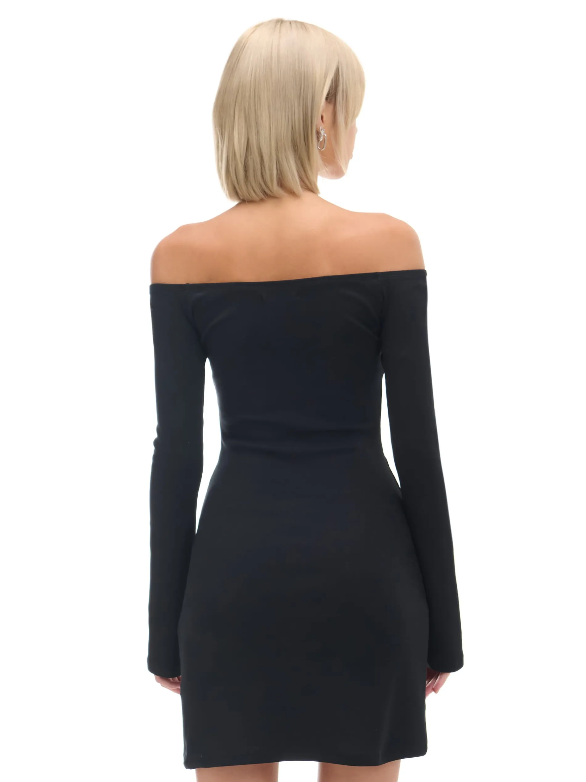 Cropp Sukienki, Kombinezony*Czarna sukienka mini z rękawami flare