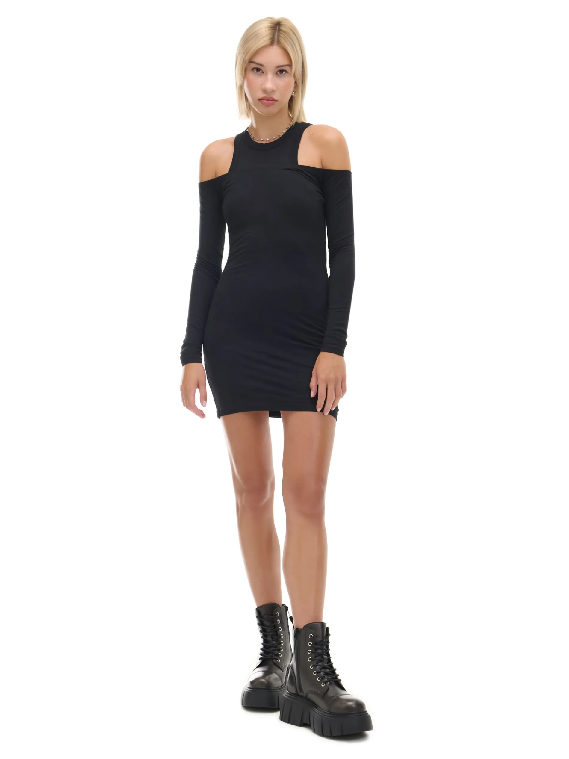 Cropp Sukienki, Kombinezony*Czarna sukienka mini z wycięciami