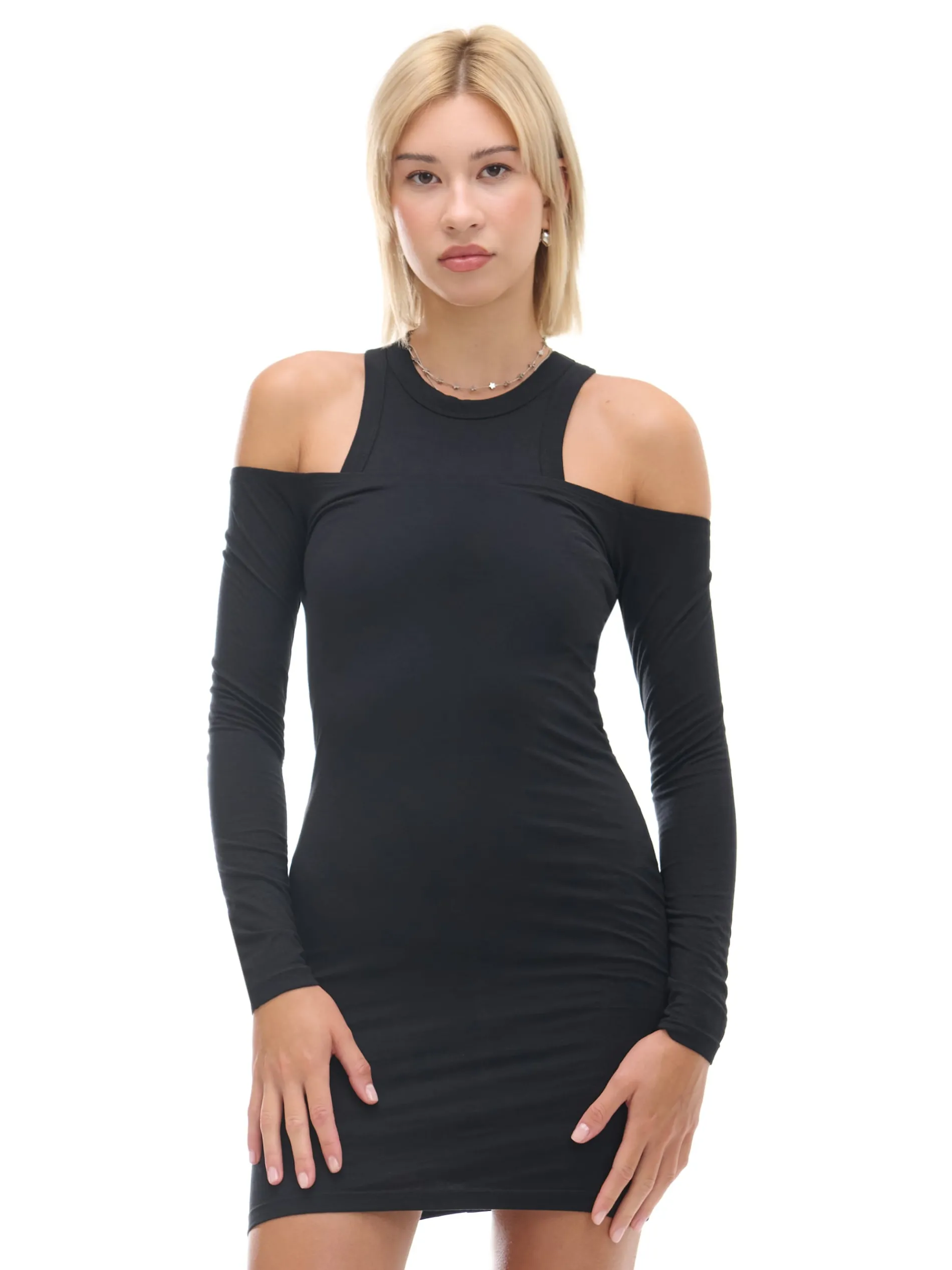 Cropp Sukienki, Kombinezony*Czarna sukienka mini z wycięciami