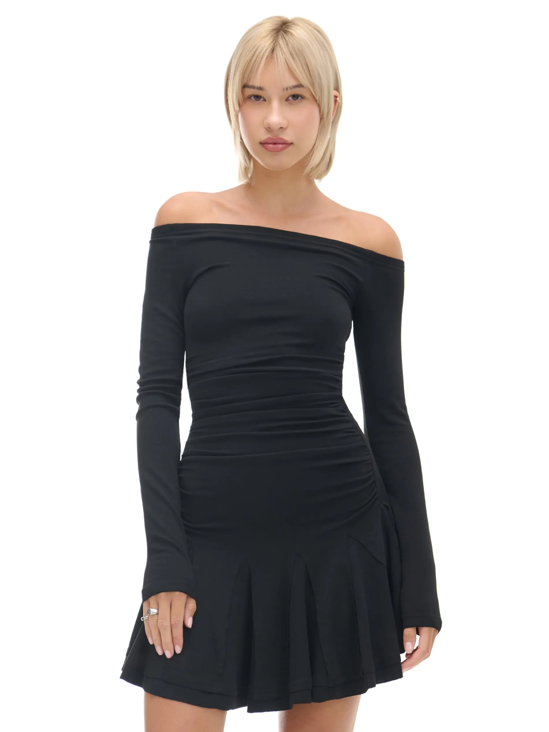 Cropp Sukienki, Kombinezony*Czarna sukienka z długim rękawem