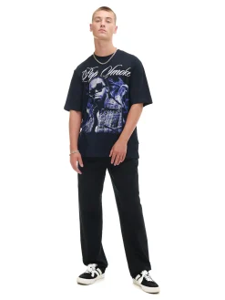 Cropp Spodnie*Czarne bawełniane spodnie loose