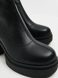 Cropp Botki, Trzewiki*Czarne botki na słupku