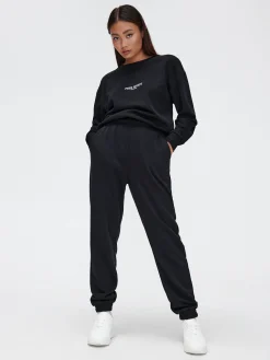 Cropp Spodnie*Czarne dresowe joggery