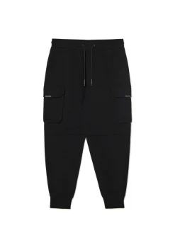 Cropp Spodnie*Czarne dresowe joggery z kieszeniami
