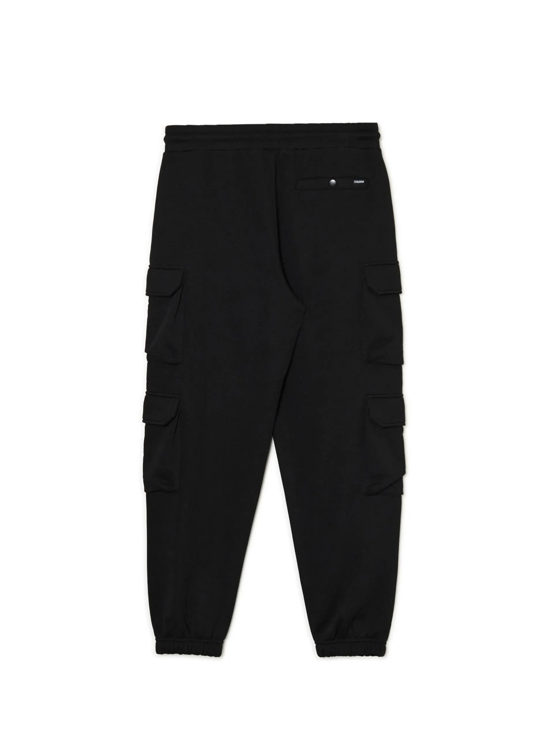 Cropp Spodnie*Czarne dresowe joggery z kieszeniami cargo