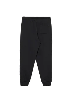 Cropp Spodnie*Czarne dresowe joggery z nadrukiem na nogawce