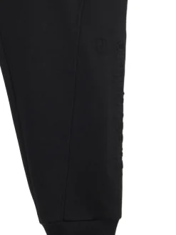 Cropp Spodnie*Czarne dresowe joggery z nadrukiem na nogawce