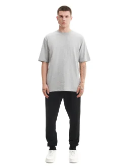 Cropp Spodnie*Czarne gładkie joggery regular