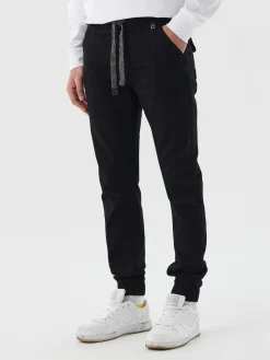 Cropp Jeansy*Czarne jeansowe joggery