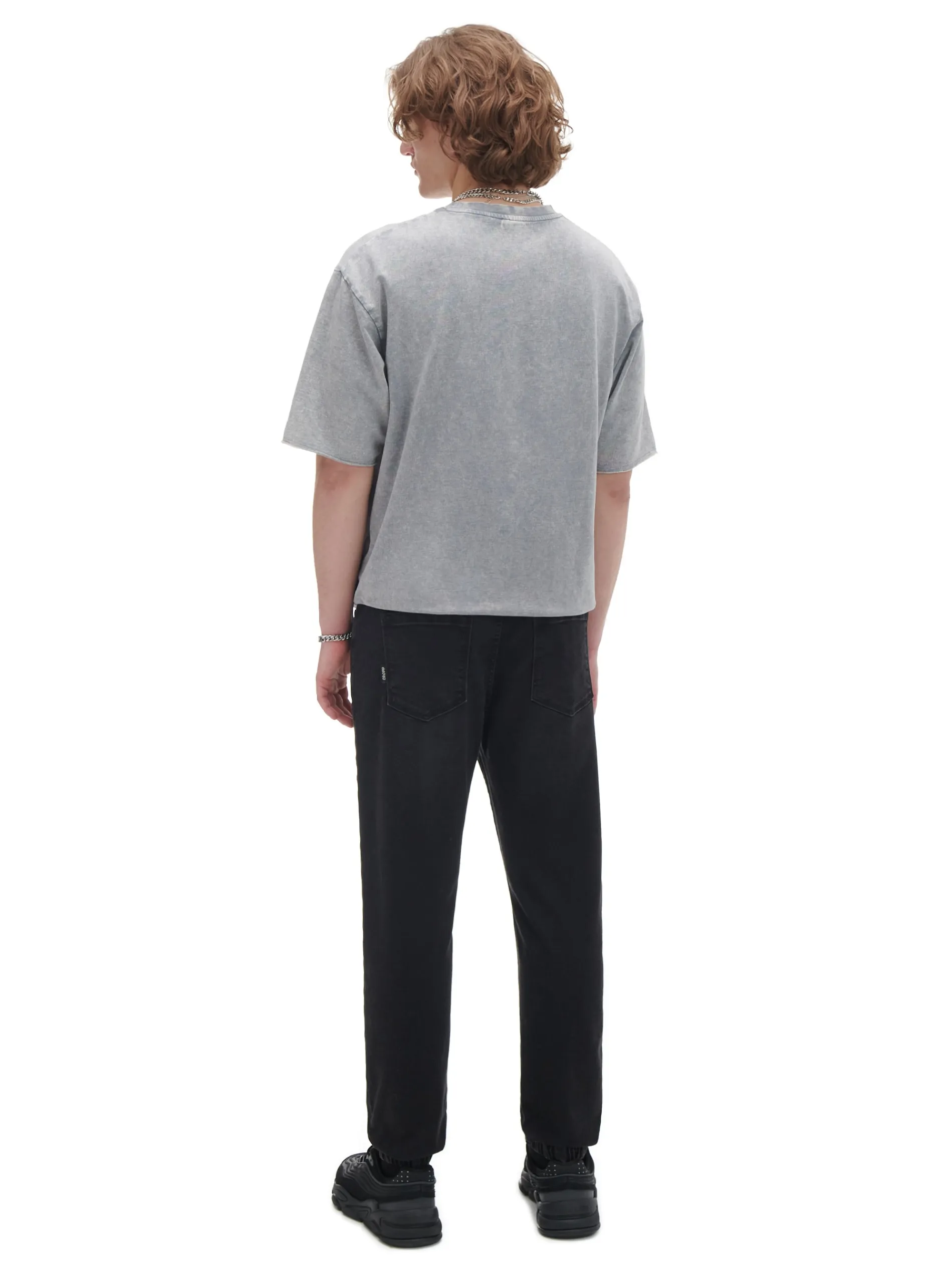 Cropp Jeansy*Czarne jeansowe joggery