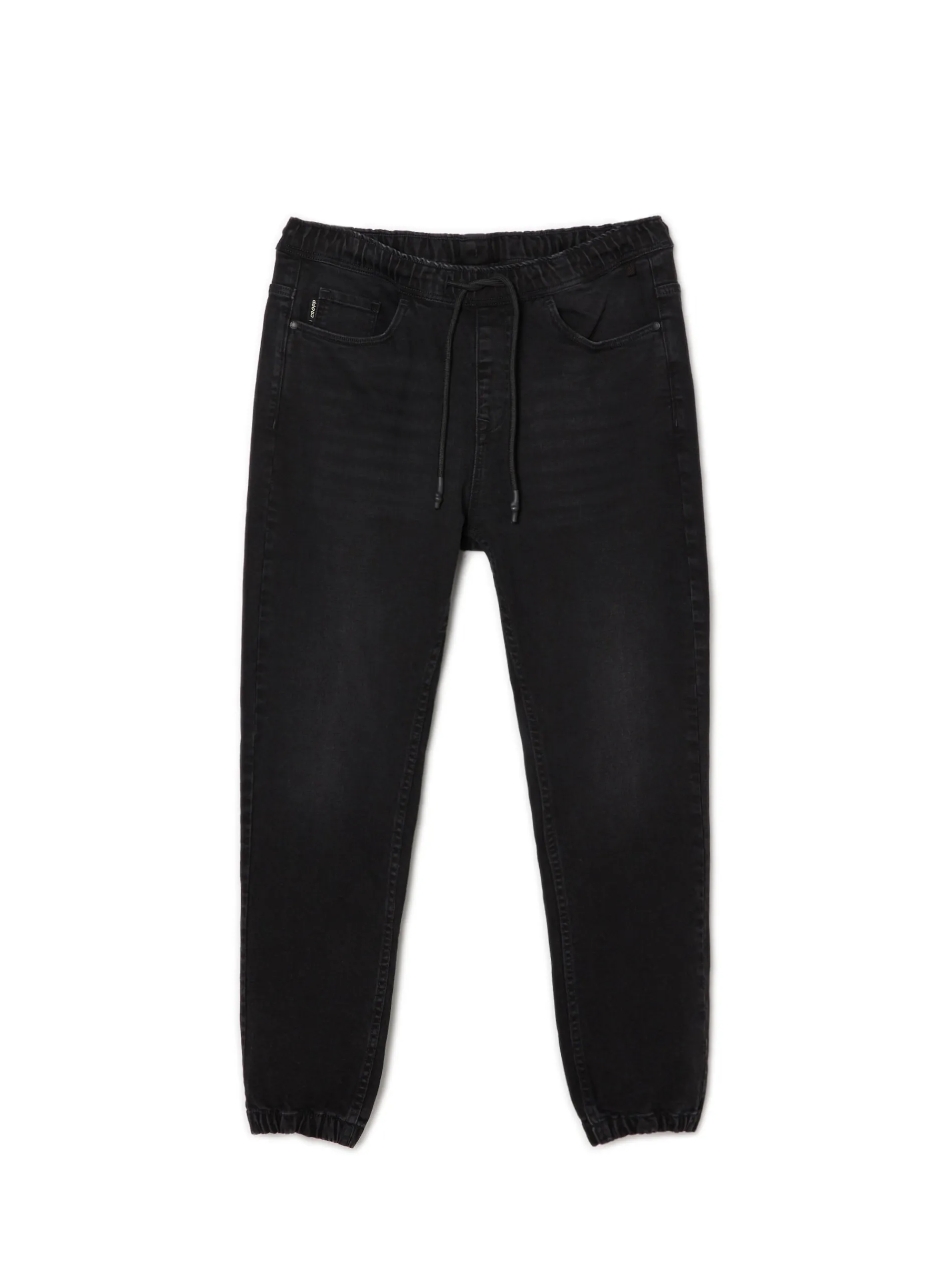 Cropp Jeansy*Czarne jeansowe joggery